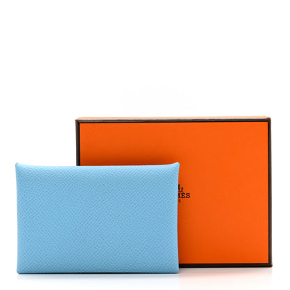 Hermes Epsom Calvi Card Case Celeste 7 of 7