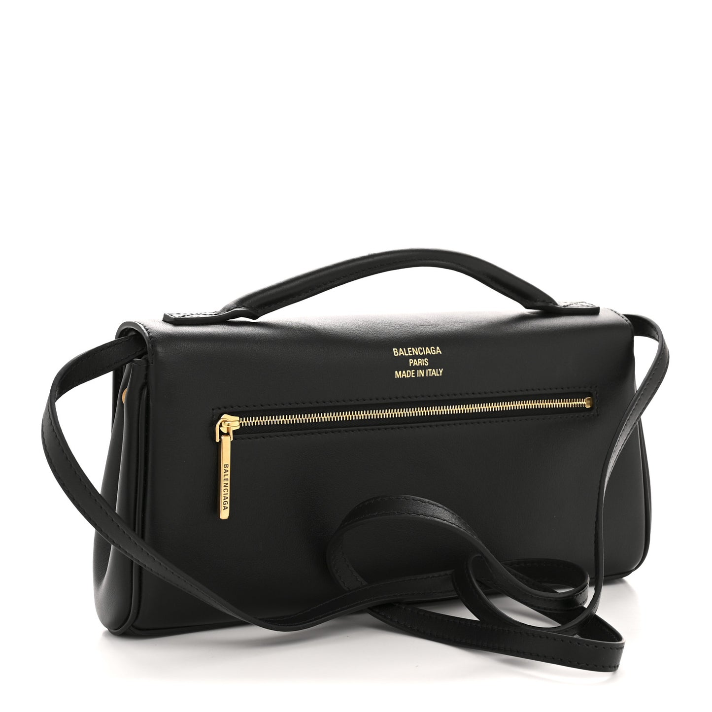 Smooth Calfskin Small Bel Air Clutch On Strap Black Black