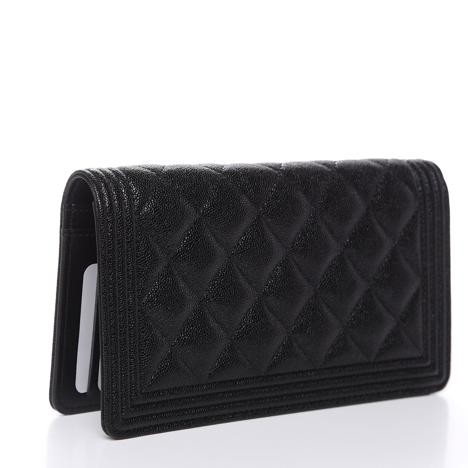 Chanel Caviar Quilted Boy Yen Wallet Black 3 of 9