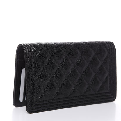 Chanel Caviar Quilted Boy Yen Wallet Black 3 of 9