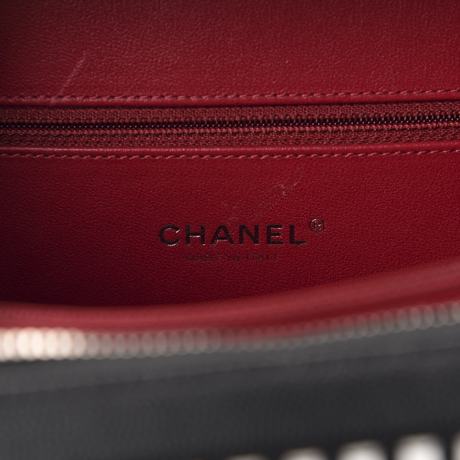 Chanel Caviar Quilted Striped Medium CC Filigree Vanity Case Black White 8 of 10