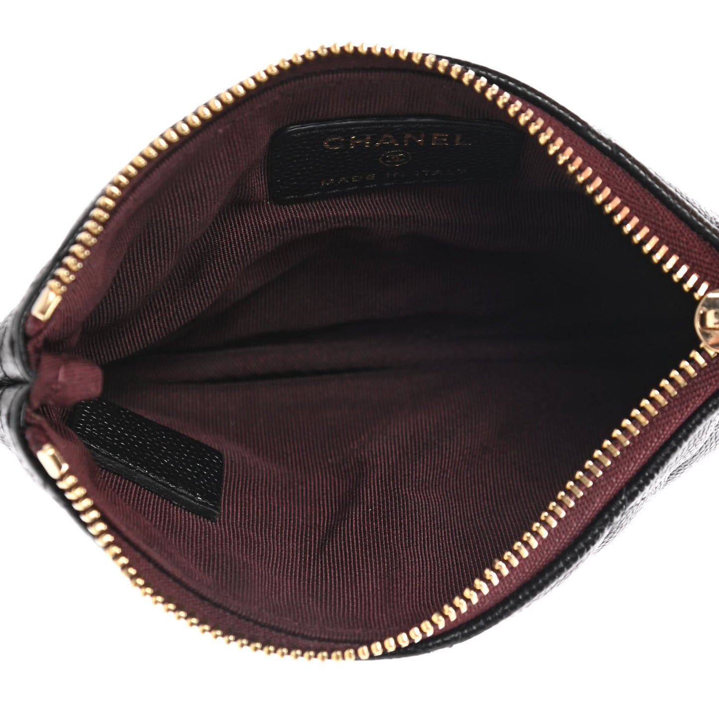 Caviar Quilted Small Cosmetic Case Black