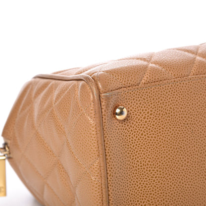 Chanel Caviar Quilted Large Bowler Bag Beige 8 of 15