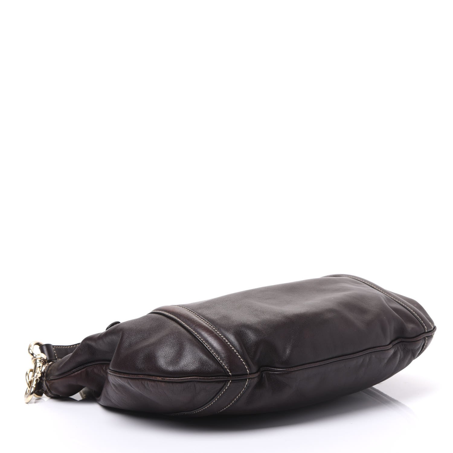 Gucci Calfskin Medium Britt Tote Dark Brown 3 of 9