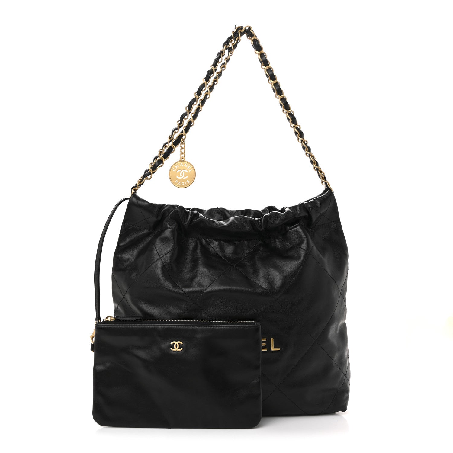 Chanel Shiny Calfskin Quilted Small Chanel 22 Black 3 of 11