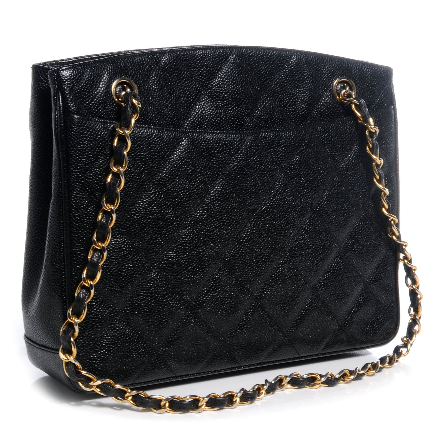 Caviar Quilted CC Shoulder Bag Black