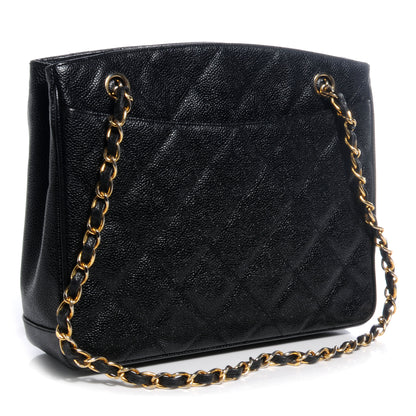 Chanel Caviar Quilted CC Shoulder Bag Black 3 of 9