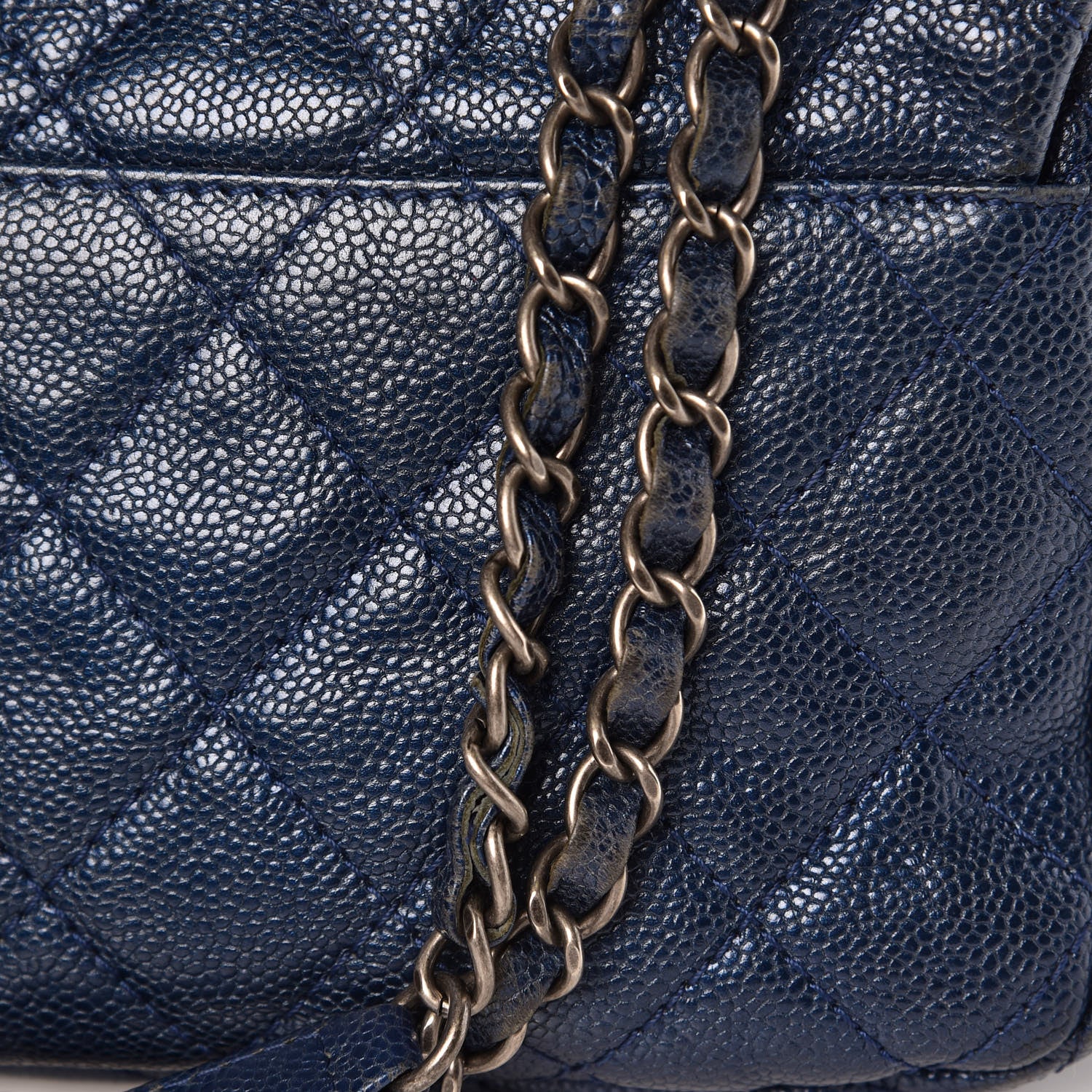 Chanel Iridescent Caviar Quilted Large Chic Flap Blue 14 of 15