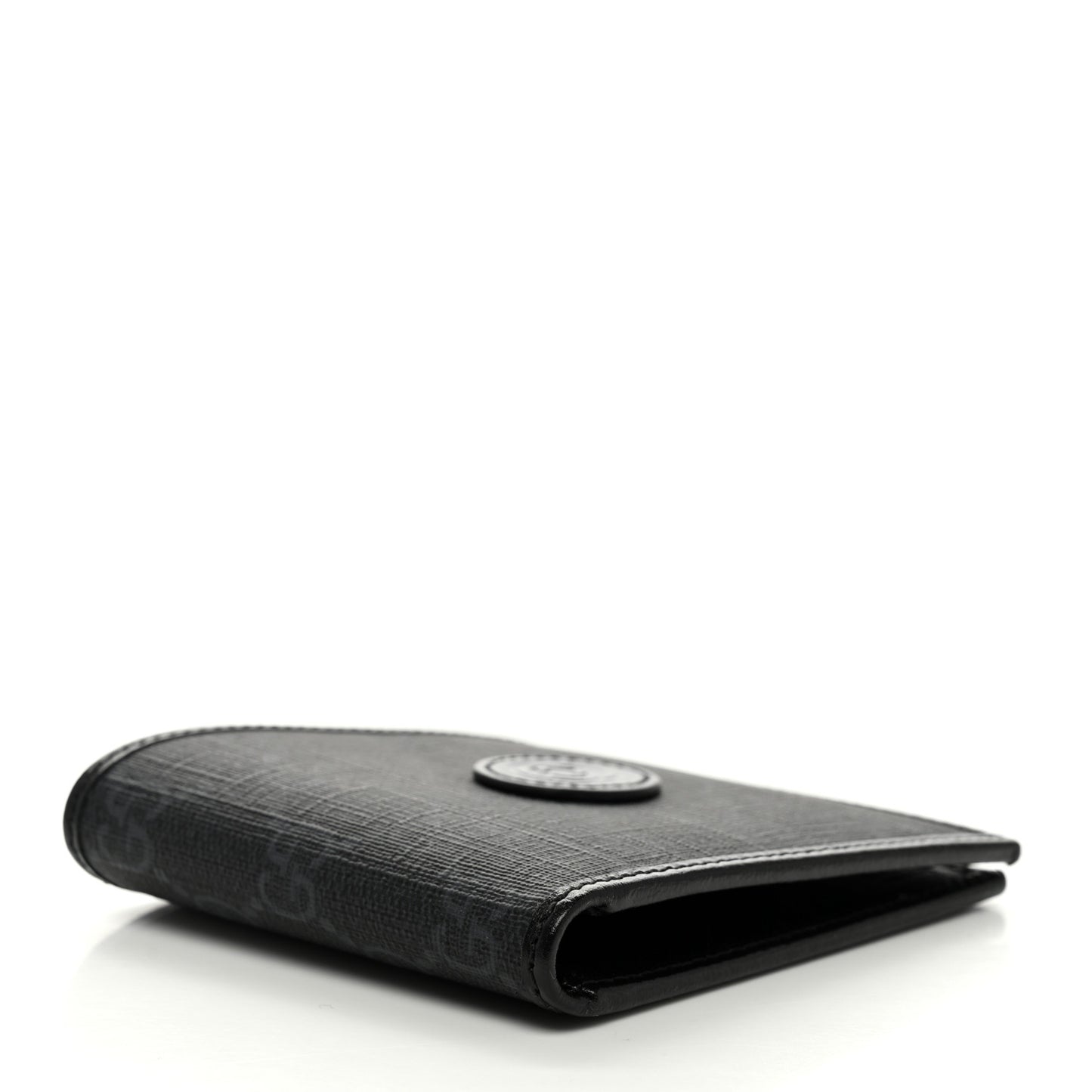 GG Supreme Monogram Azalea Calfskin Retro Interlocking G Bi-Fold Wallet Black