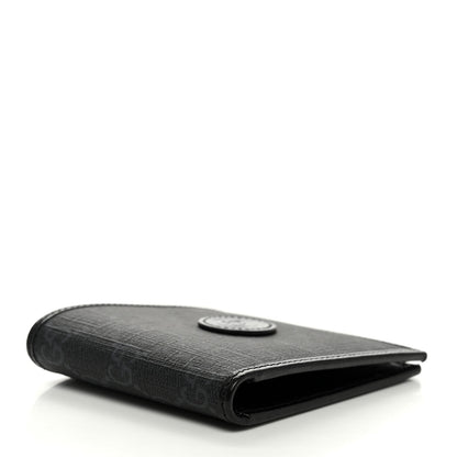 Gucci GG Supreme Monogram Azalea Calfskin Retro Interlocking G Bi-Fold Wallet Black 4 of 8