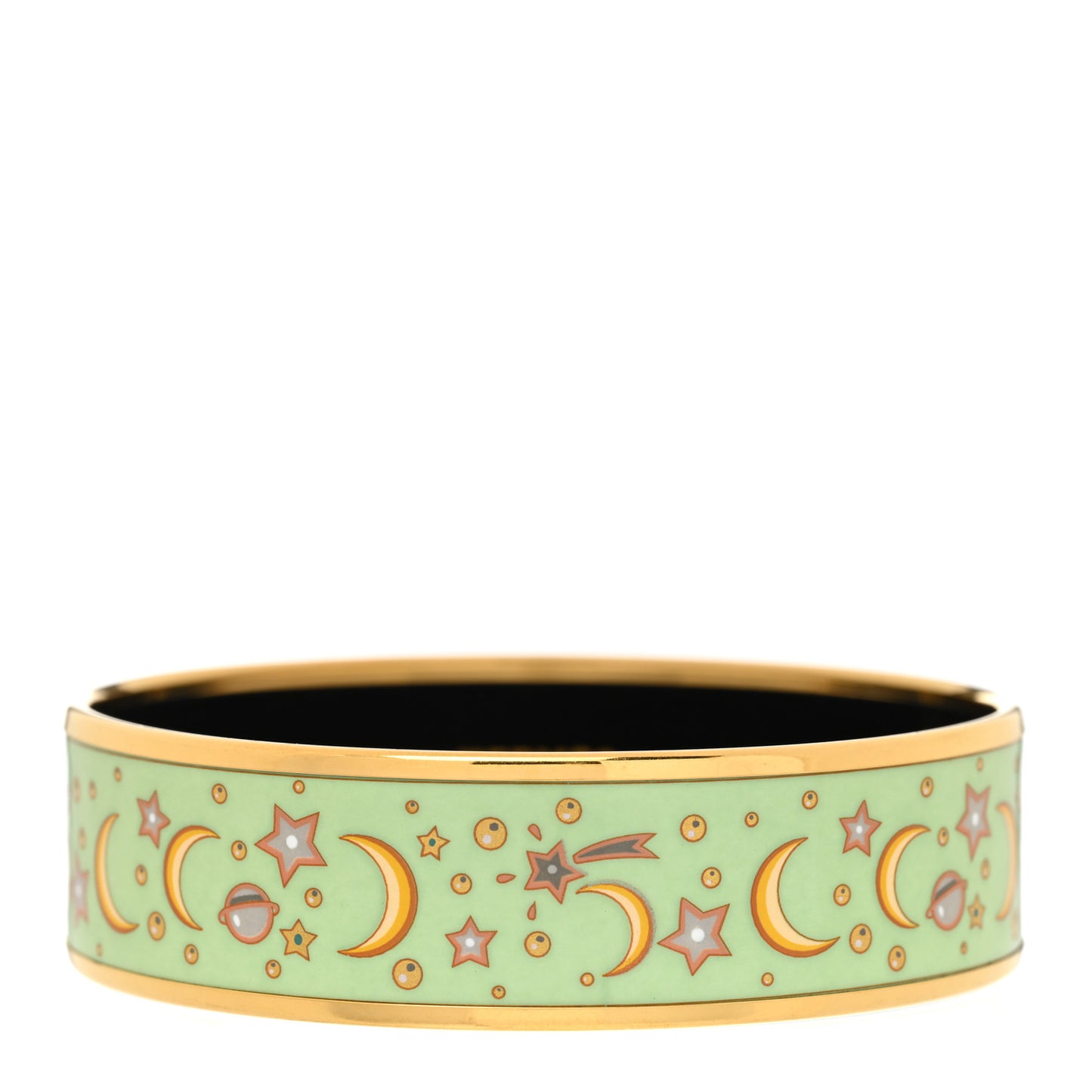 Enamel Printed Wide Moon Stars Bracelet 70