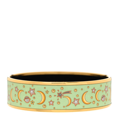 Hermes Enamel Printed Wide Moon Stars Bracelet 70 1 of 5