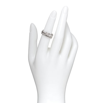 David Yurman Sterling Silver Diamond X Crossover Ring 51 5.75 2 of 4