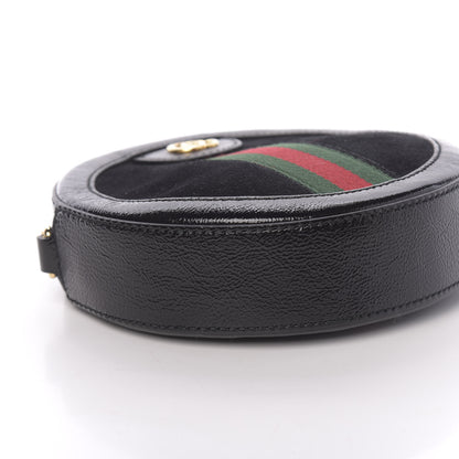 Gucci Suede Patent Web Mini Ophidia Round Shoulder Bag Black 9 of 11