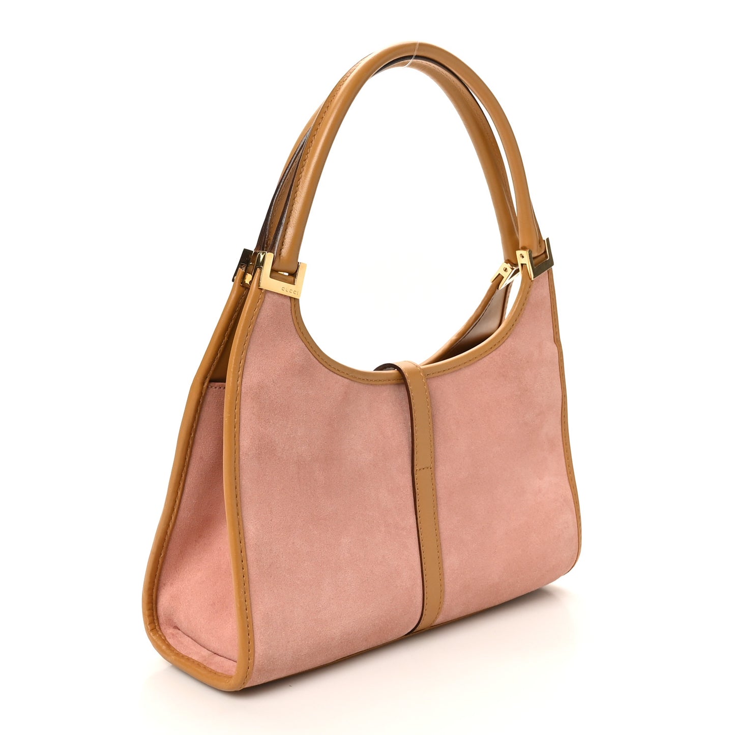 Suede Bardot Shoulder Bag Pink