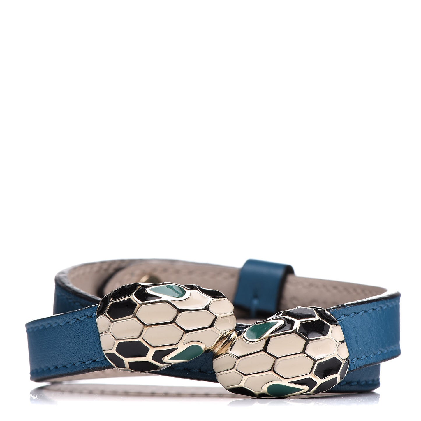 Calfskin Serpenti Forever Multi Coiled Bracelet S Deep Jade