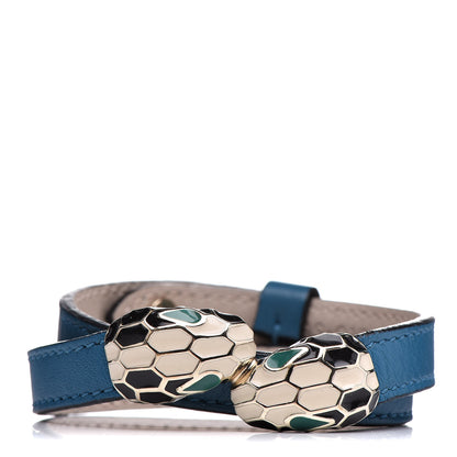 Bulgari Calfskin Serpenti Forever Multi Coiled Bracelet S Deep Jade 1 of 7