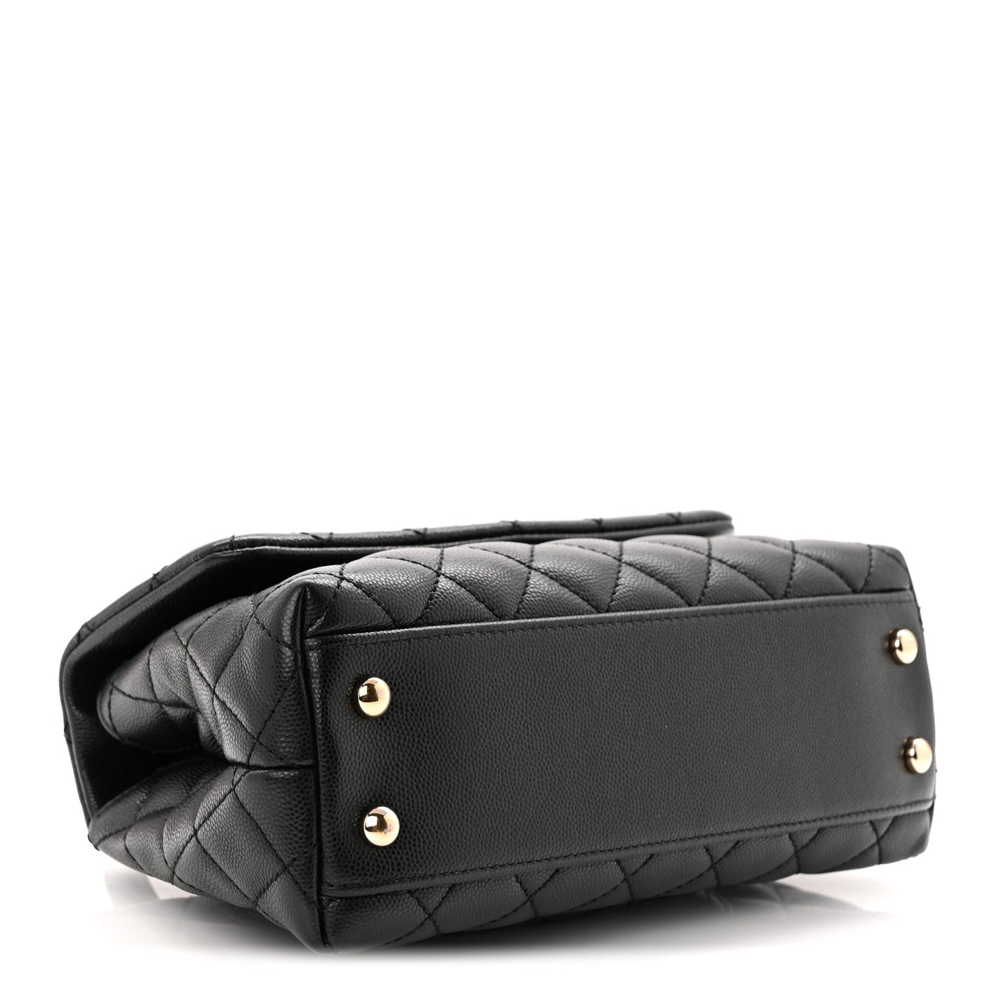 Caviar Quilted Mini Coco Handle Flap Black