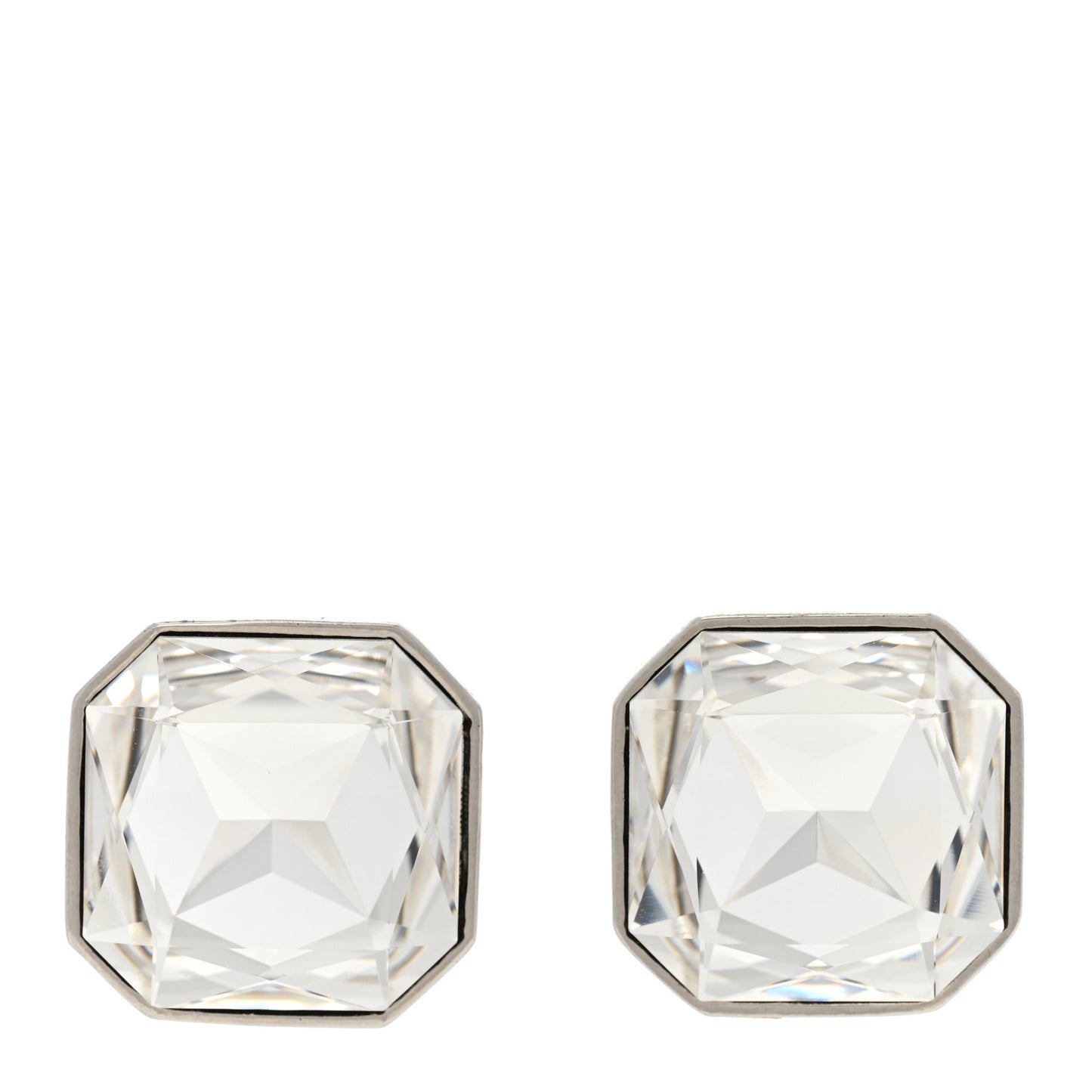 Crystal Smoking Clip On Earrings Silver