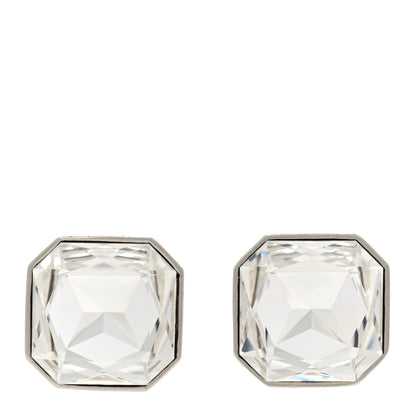 Saint Laurent Crystal Smoking Clip On Earrings Silver 1 of 5