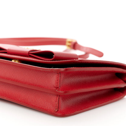 Prada Saffiano Fiocco Bow Flap Wallet Rosso 10 of 10