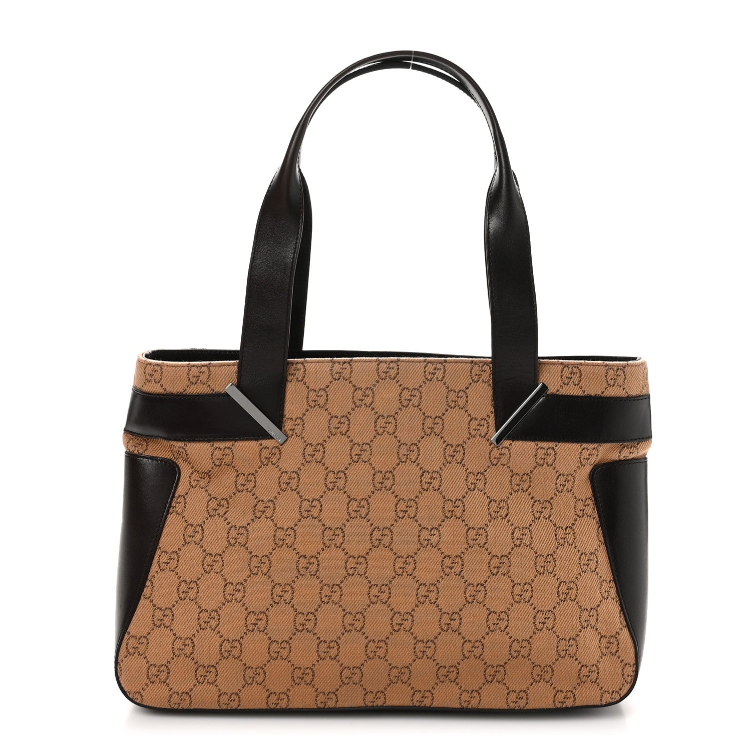 Gucci Denim Monogram Tote Dark Brown 1 of 10