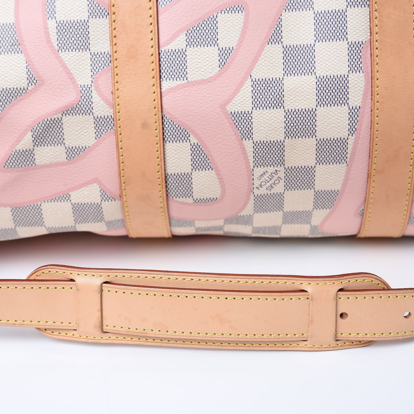 Damier Azur Tahitienne Keepall Bandouliere 50 Rose Ballerine