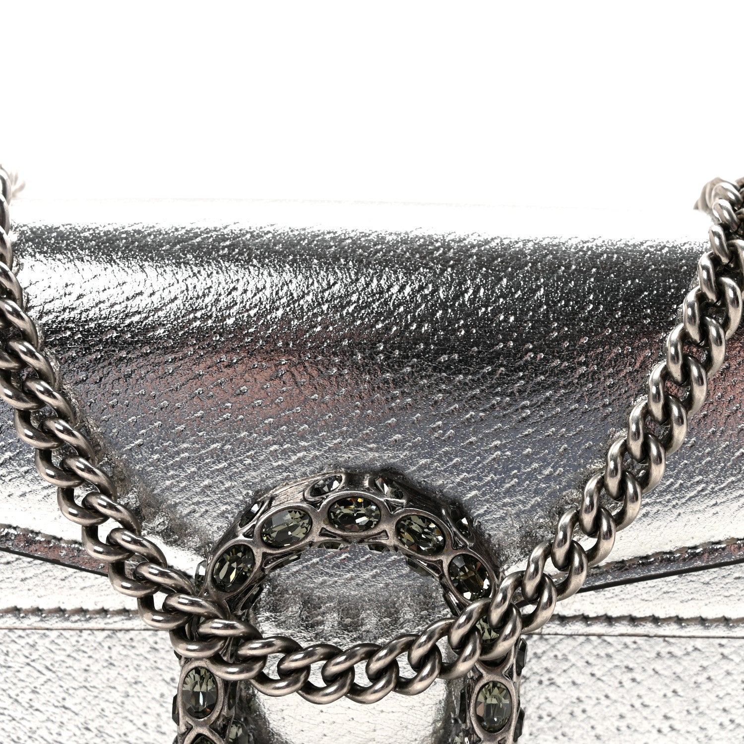 Gucci Metallic Calfskin Super Mini Dionysus Shoulder Bag Silver 7 of 9