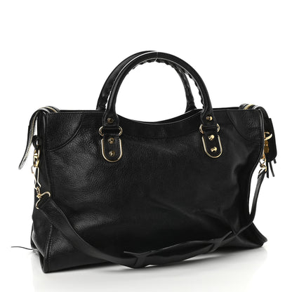 Balenciaga Chevre Gold Metallic Edge Hardware City Black 3 of 9