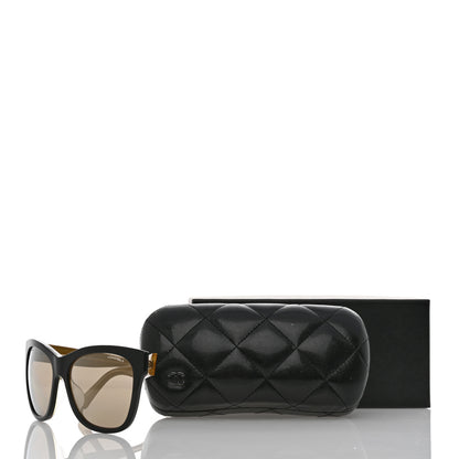 Chanel Acetate Mirrored Runway Square Sunglasses 5380-A Black Gold 8 of 8