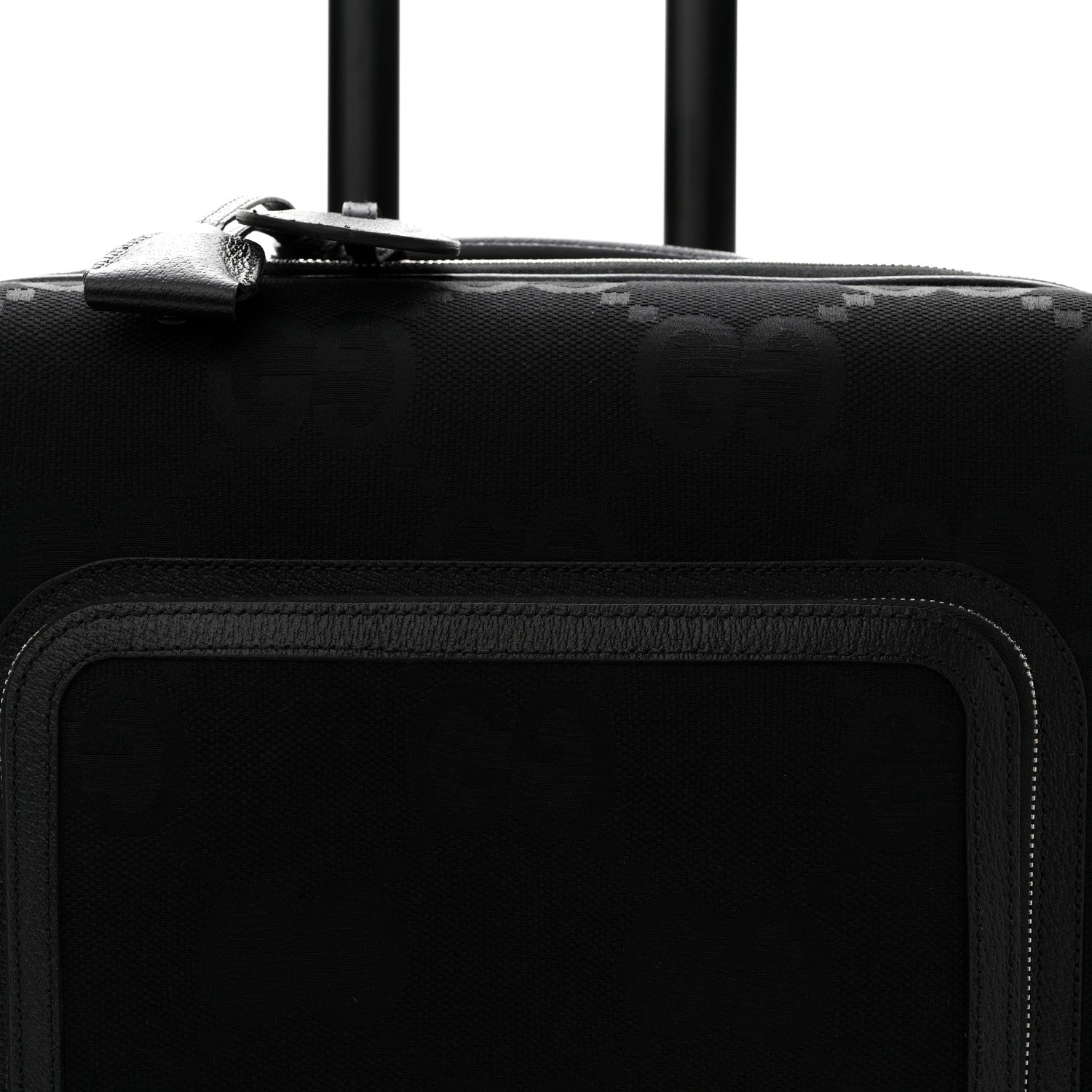 Gucci Monogram Jumbo GG Canvas Textured Calfskin Small Carry On Trolley Black 7 of 11