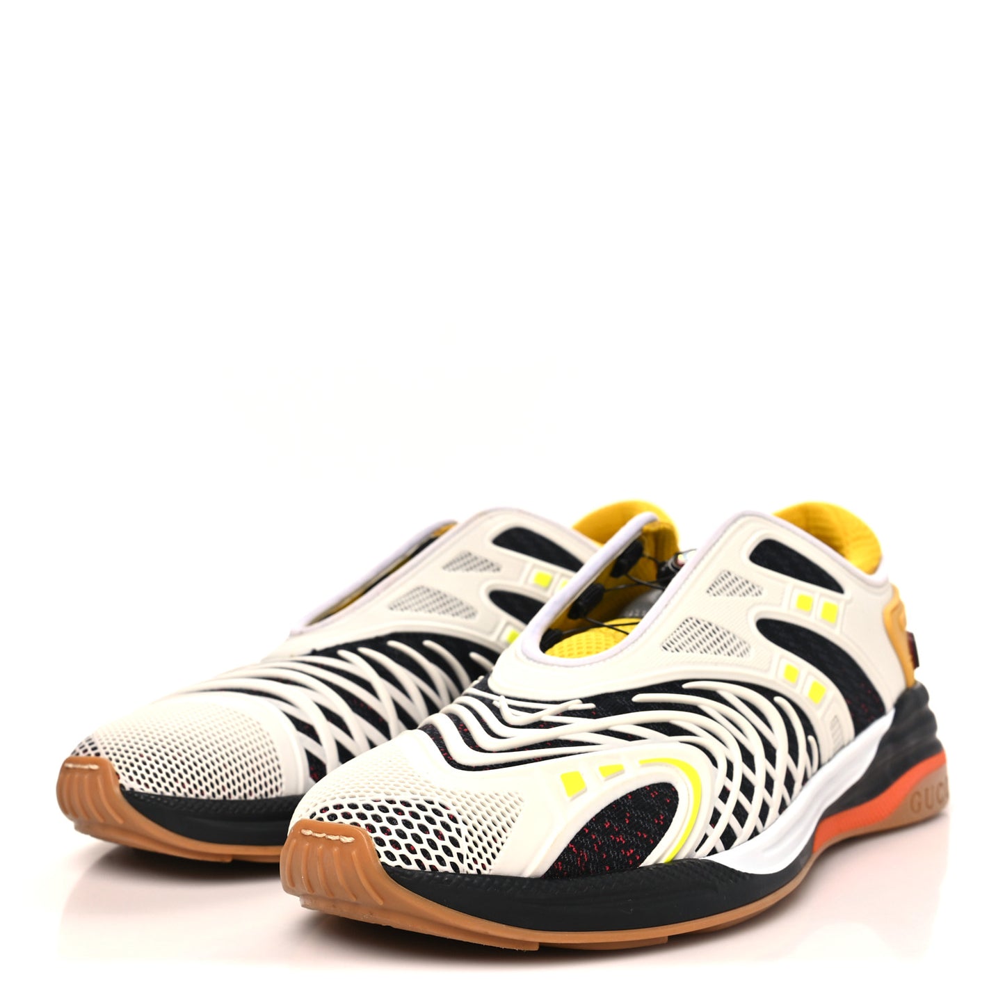 Fabric Womens Ultrapace R Mid Top Sneakers 39.5 White Yellow