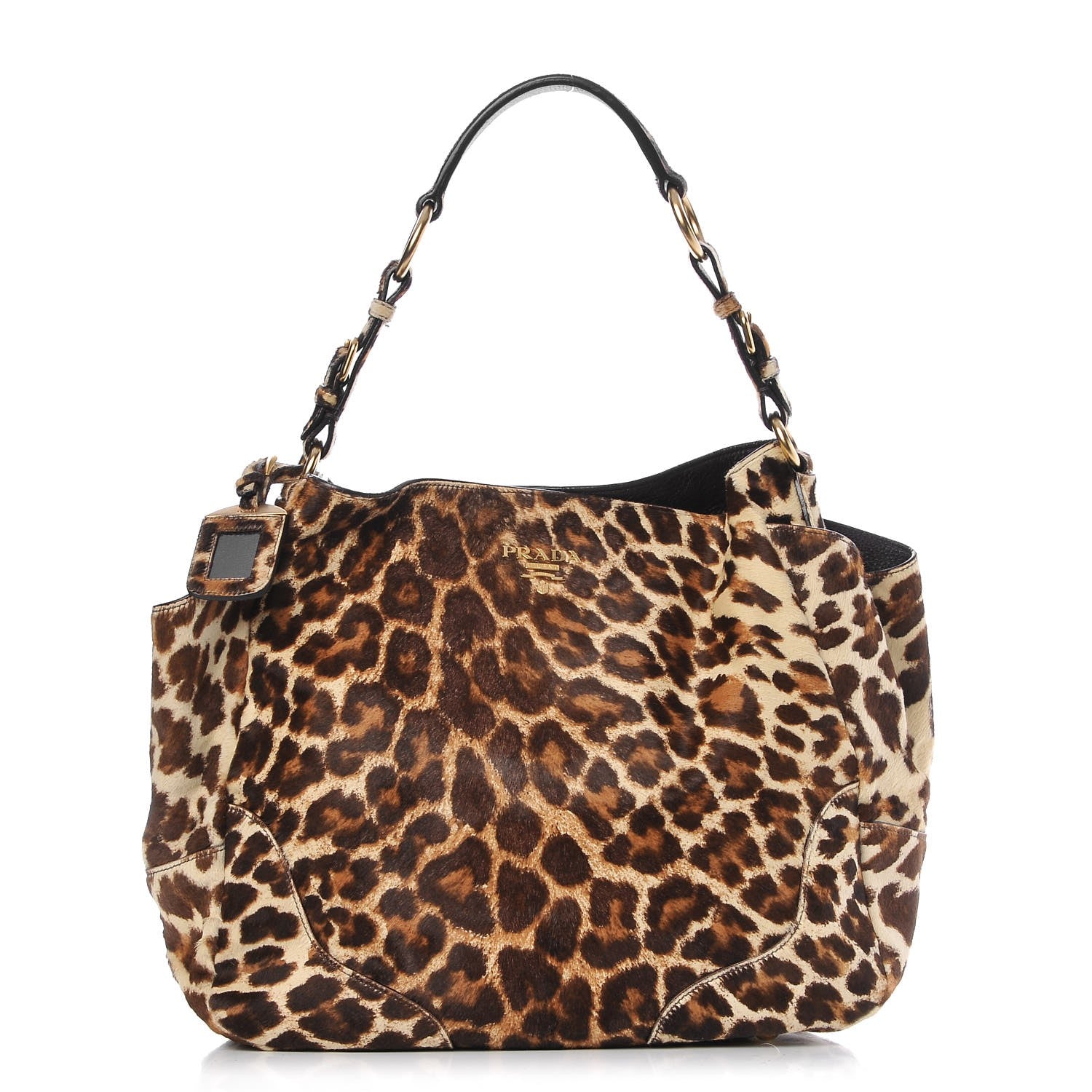 Prada Calf Hair Leopard Print Shoulder Bag Avorio 1 of 13