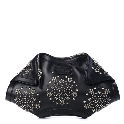 Alexander McQueen Calfskin Studded De Manta Clutch Black 1 of 9