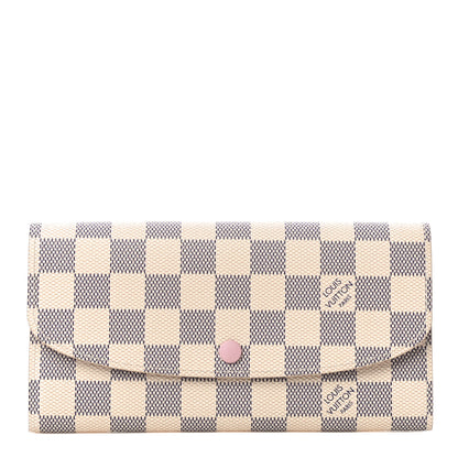 Louis Vuitton Damier Azur Emilie Wallet Rose Ballerine 1 of 12