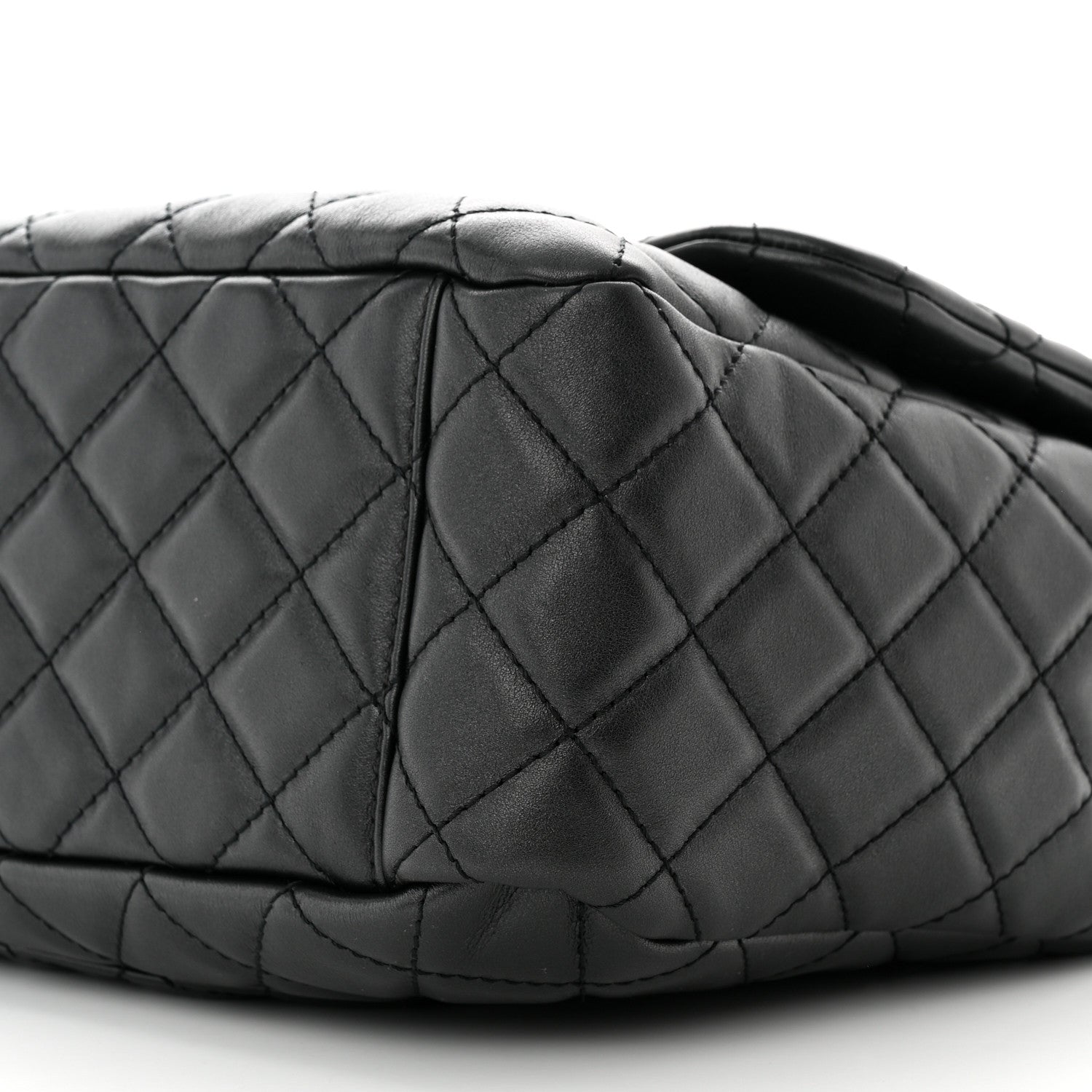 Chanel Metallized Calfskin Quilted Small XXL Travel Flap Bag Black 10 of 10