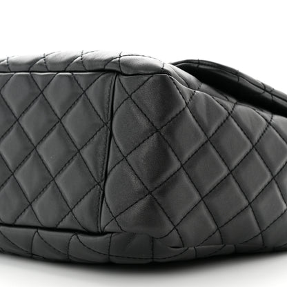 Chanel Metallized Calfskin Quilted Small XXL Travel Flap Bag Black 10 of 10