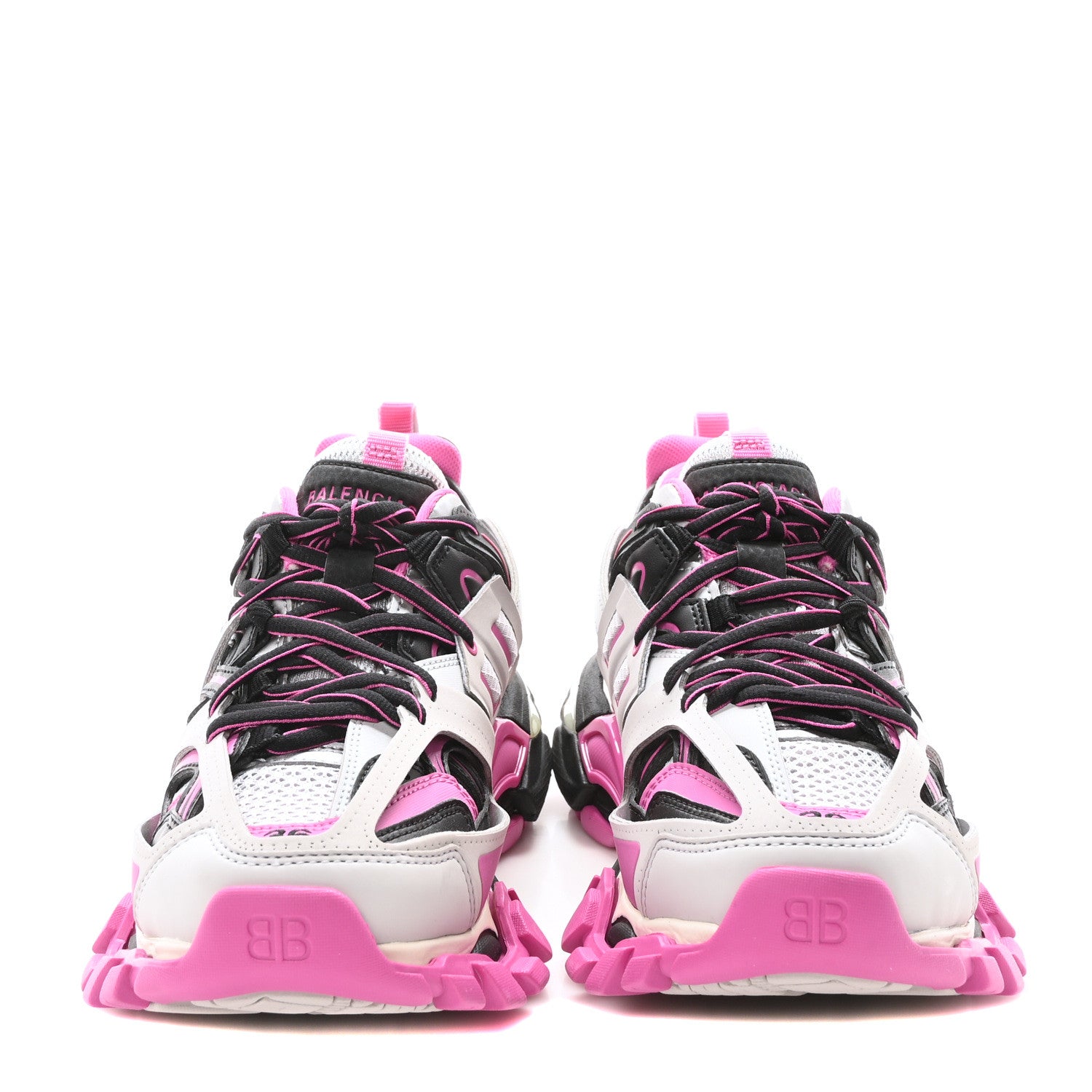 Balenciaga Mesh Nubuck Effect Fabric LED Womens Track Sneakers 36 Grey Pink Black 3 of 8