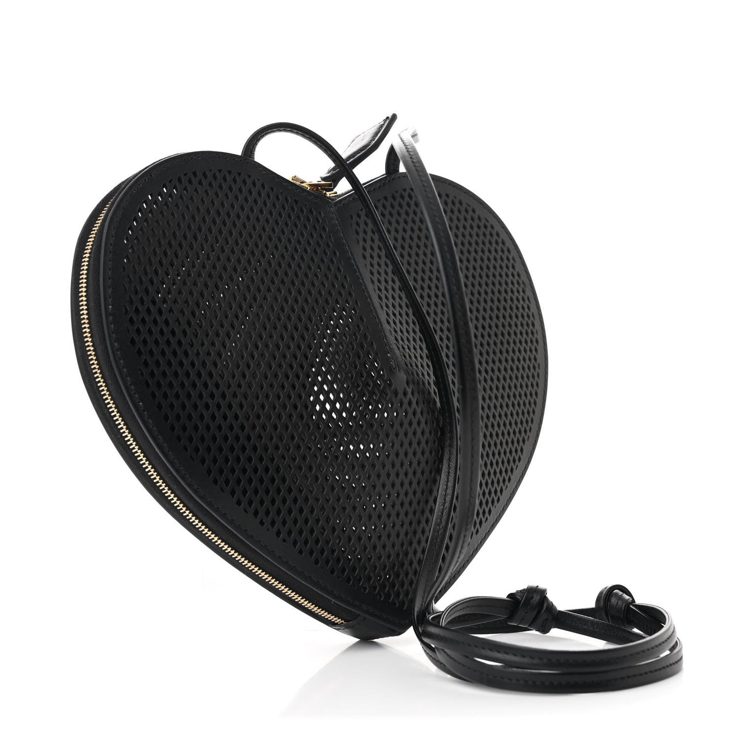 Calfskin Perforated Le Coeur Bag Black