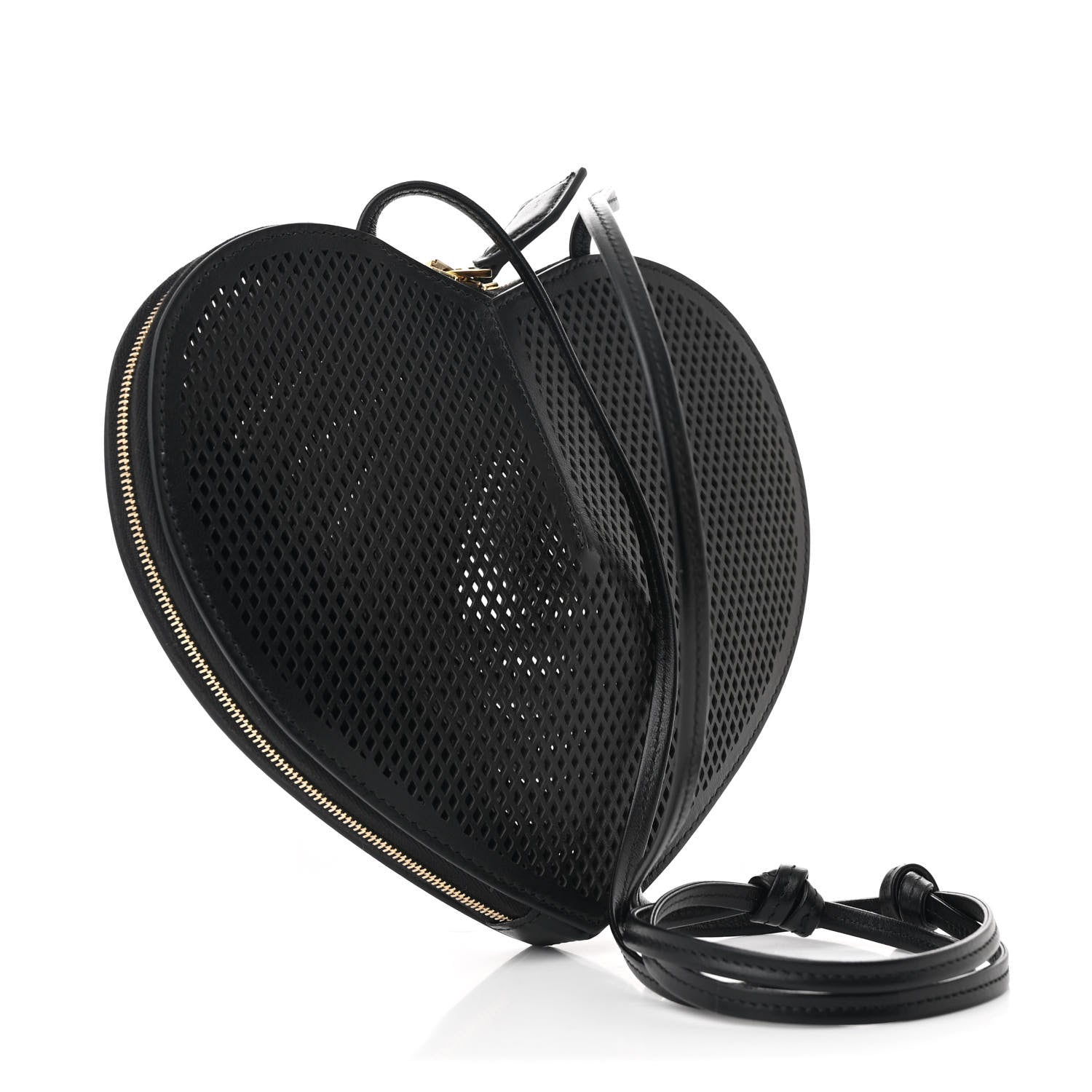 Alaia Calfskin Perforated Le Coeur Bag Black 3 of 9