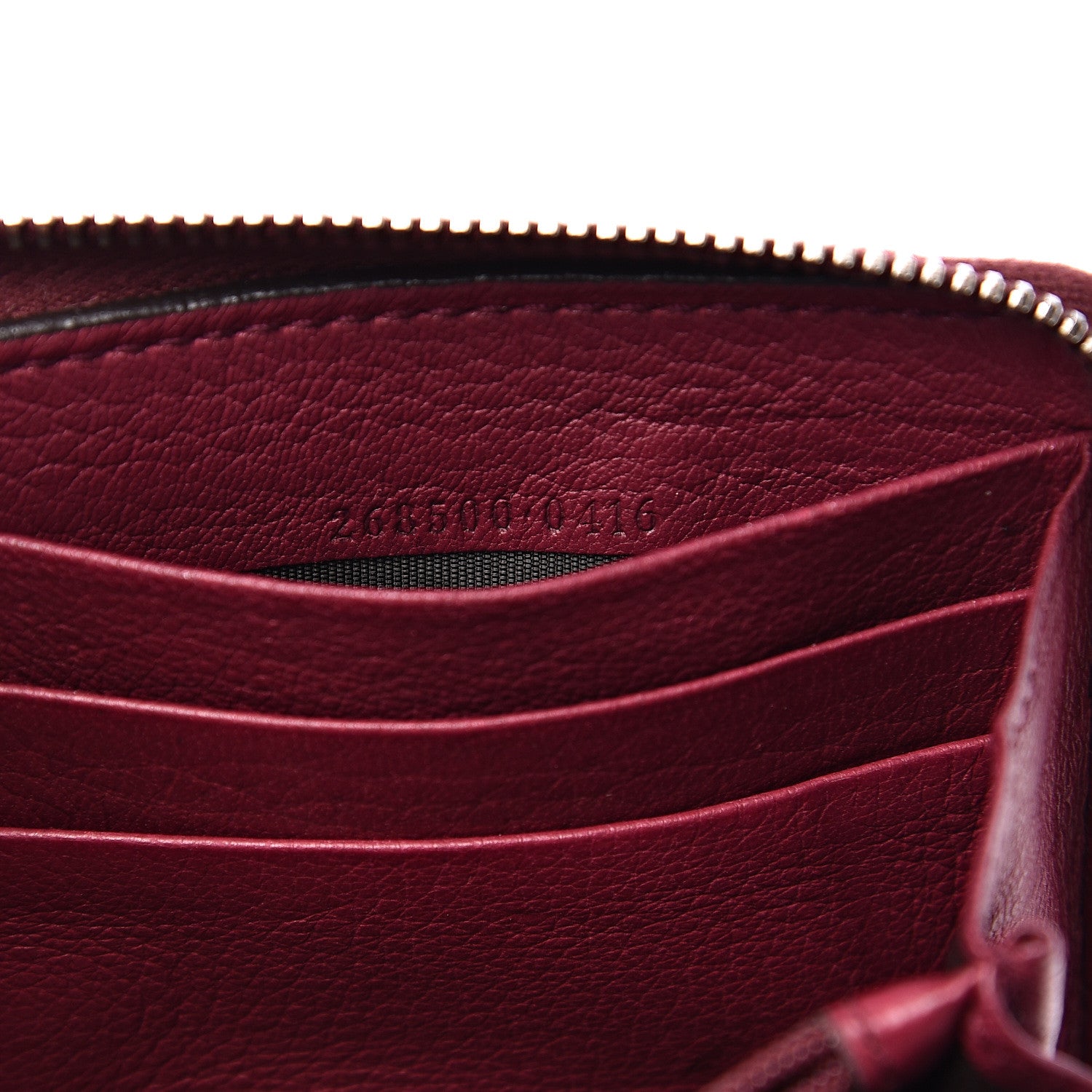 Gucci Pebbled Calfskin Soho Zip Around Wallet Cherry Gloss 6 of 15