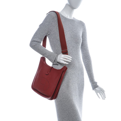 Hermes Taurillon Clemence Evelyne III PM Rouge Casaque 2 of 8
