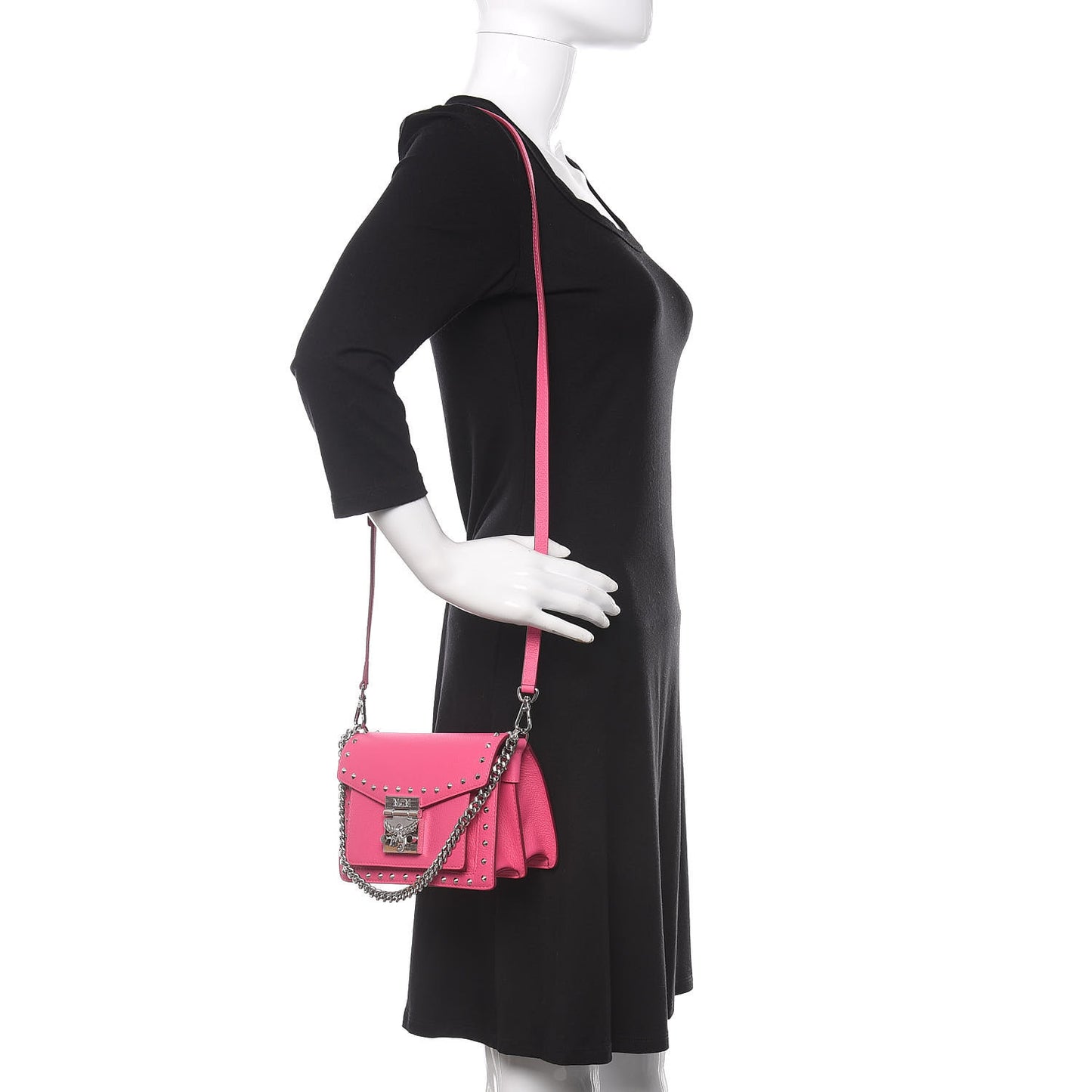 Calfskin Studded Mini Patricia Crossbody Bag Sugar Pink