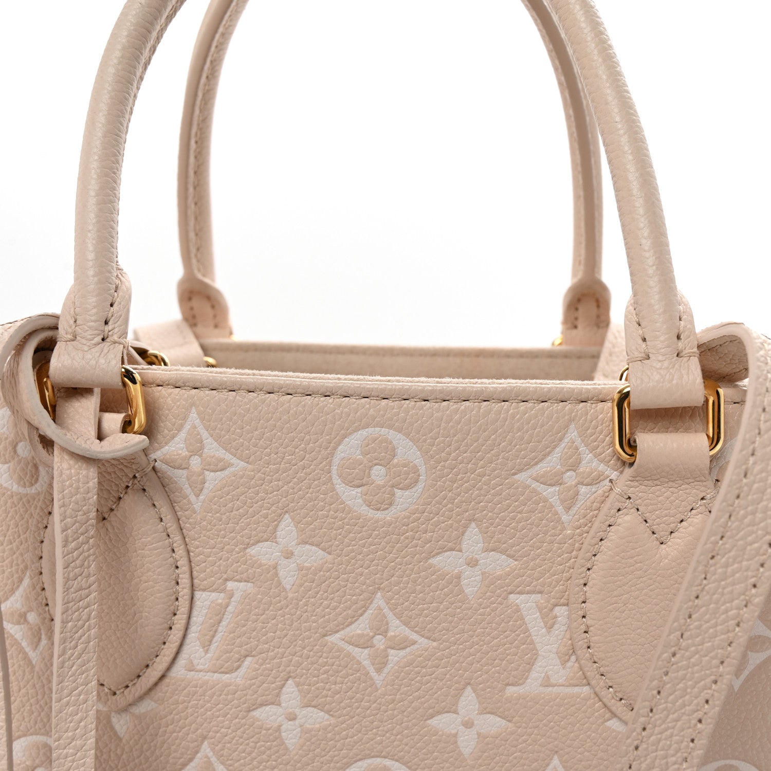 Louis Vuitton Empreinte Monogram Spring In The City Onthego MM Beige Pink Yellow 7 of 9