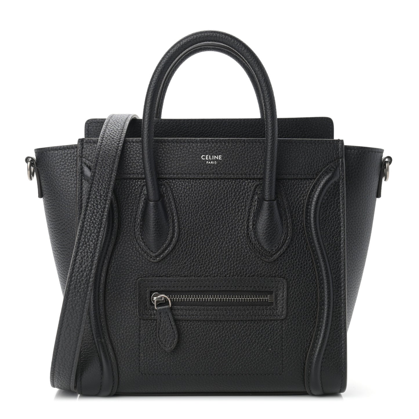 Drummed Calfskin Nano Luggage Black