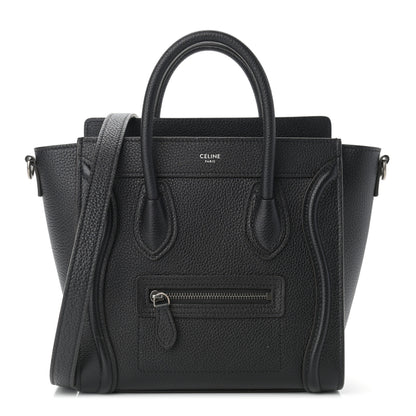 Celine Drummed Calfskin Nano Luggage Black 1 of 10