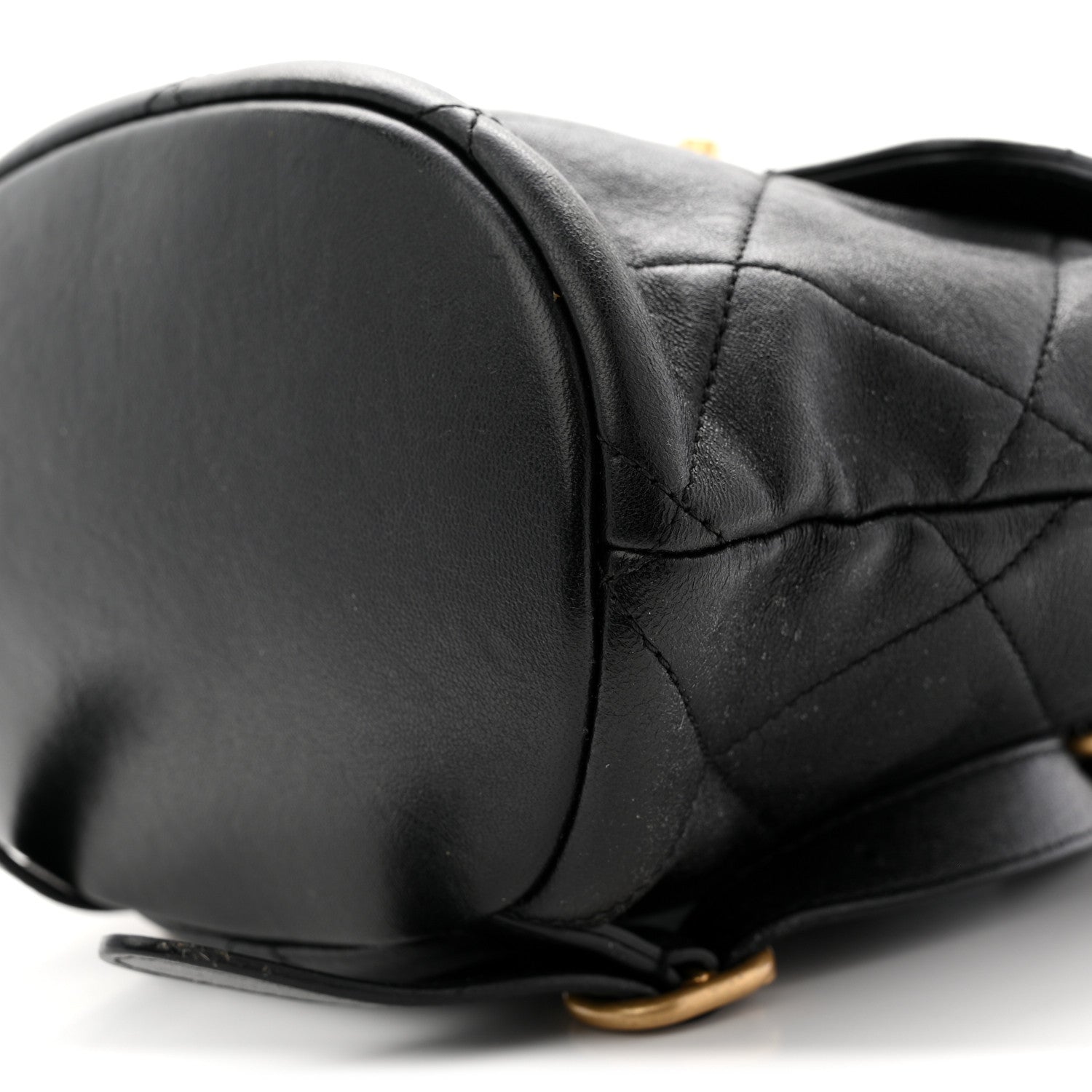 Chanel Lambskin Quilted Logo Mini Backpack Black 10 of 13