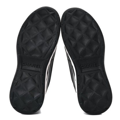 Chanel Velvet Calfskin Mixed Fibers CC Sneakers 35.5 Black 5 of 7