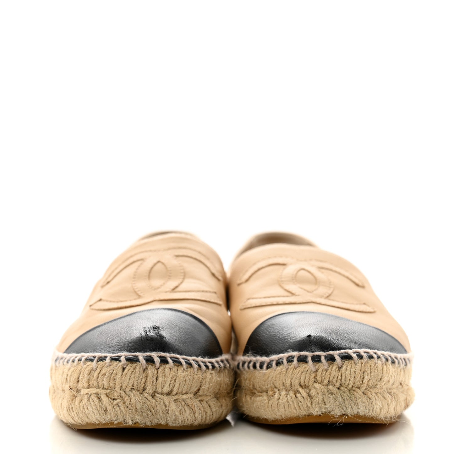 Lambskin CC Espadrilles 38 Beige Black