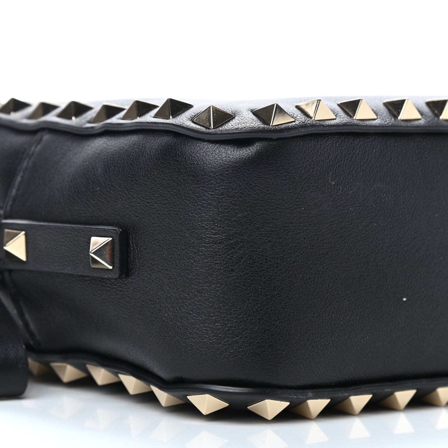 Calfskin Rockstud Camera Crossbody Bag Black
